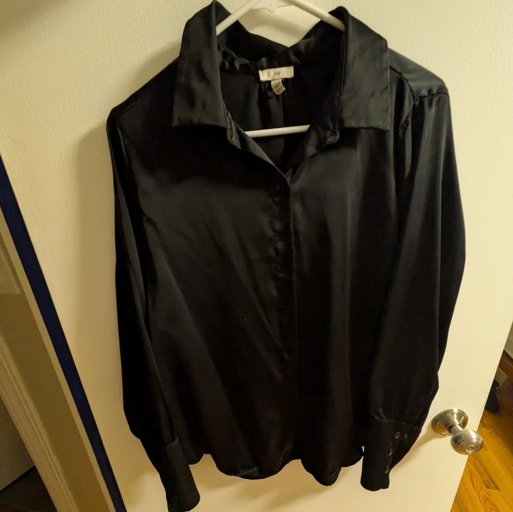 Joie limited edition satin blouse black M